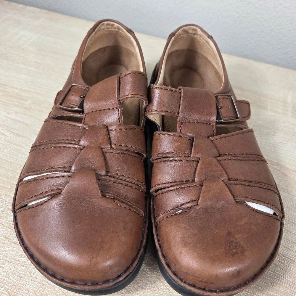 Birkenstock Footprints Brown Leather Fisherman Shoes Women EU 38 US 7.5